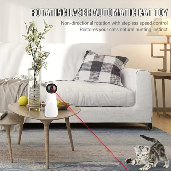 Motion-Activated Laser Cat Toy USB Rechargeable Low-Power Cat Laser Toy